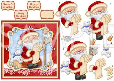 SANTA'S CHRISTMAS POST Topper & Decoupage printed sheet 539DD
