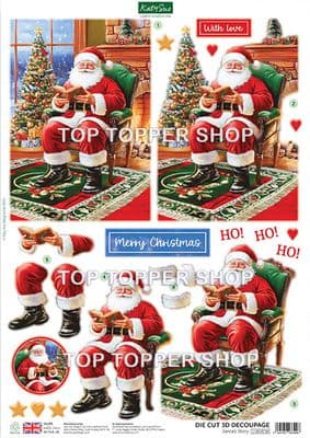 Santa's Story A4 Die Cut Christmas Decoupage Sheet - Katy Sue Designs