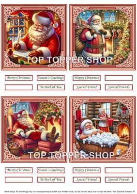 Santa Scenes - Christmas Toppers for Card Making 290gsm TTSTOPX32