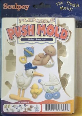 SCULPEY FLEXIBLE PUSH MOLD - BABY I LOVE YOU