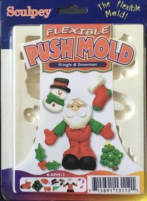 SCULPEY FLEXIBLE PUSH MOLD - KRINGLE & SNOWMAN