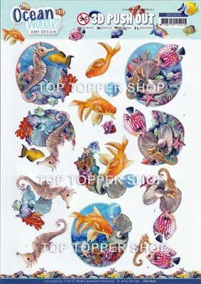 Seahorse Die Cut Decoupage Sheet Amy Design Push Out SB10656