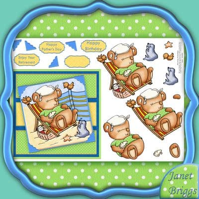 Seaside Bliss Card Front And Decoupage Printed Sheet 485dd