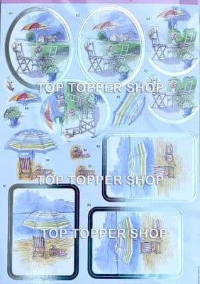 Seat in the Sun - Anita's Foiled Die Cut Decoupage Sheet 169765