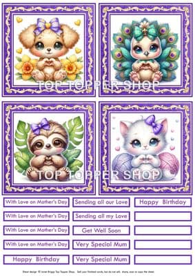 Sending Love - Mother's Day etc Card Toppers  TTSTOP23