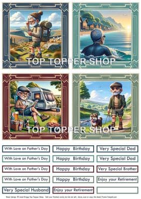 Senior Men Outdoors -  Card Toppers  TTSTOP36