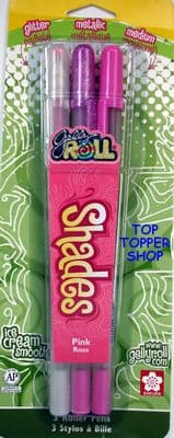 SHADES PENS 3 SAKURA GELLY ROLL PINK metallic glitter
