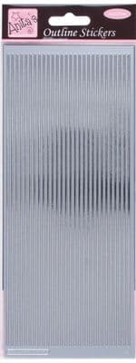 Silver Line Borders Mirror Peel Off Stickers - Docraft Anita's Outline Stickers ANT 8101017