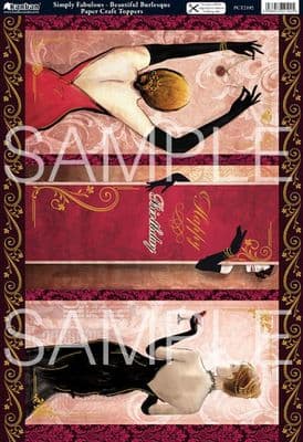 SIMPLY FABULOUS BEAUTIFUL BURLESQUE DIECUT CARD TOPPERS KANBAN 2192