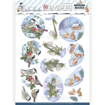 Snowdrops  Christmas Die Cut Decoupage Sheet Jeanine's Art Push Out SB10697