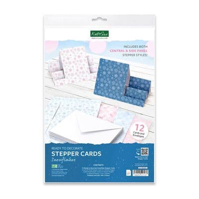 Snowflakes Stepper Cards & Envelopes - Pack of 12