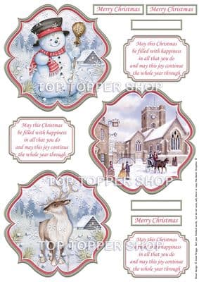 Snowy Scenes - Christmas Toppers for Card Making 290gsm TTSTOPX2