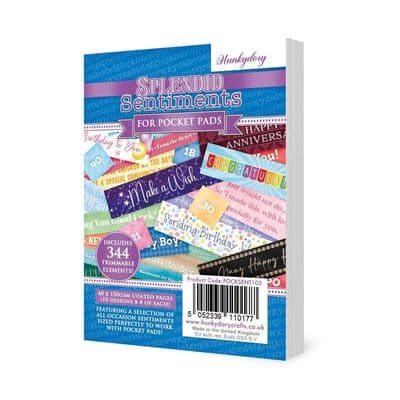 Splendid Sentiments for Hunkydory A7 Pocket Pads 40 pages