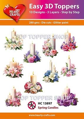 Spring Candles 10 Easy 3d Die Cut Decoupage Toppers Hearty Crafts HC13897