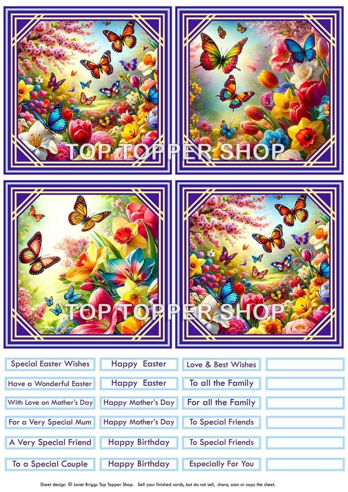 Spring Meadows Card Toppers TTSTOP13