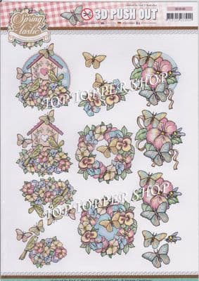Springtastic Florals Die Cut Decoupage Sheet Yvonne Creations Push Out SB10140