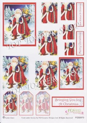 STACK-ITS 573 CHRISTMAS SANTA - FGS PYRAMID DECOUPAGE SHEET