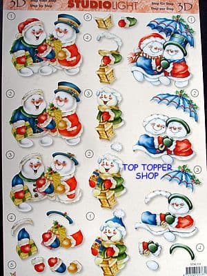 STUDIOLIGHT DECOUPAGE SNOWMEN COUPLES 314