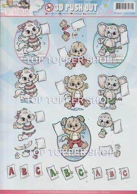 Swimming Tots & Toddlers Die Cut Decoupage Sheet Yvonne Creations Push Out SB10146