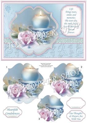 Sympathy Candle & Verse A5 Quick Pyramage Printed Sheet 706mb