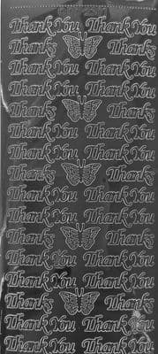 Thank You Black Peel Off Stickers Doodey 2301