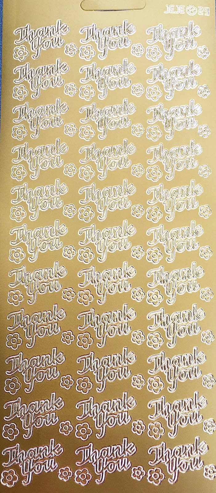 Thank You Stickers 500pcs Gold Transparent Gold Foil Round Gold Thank ...