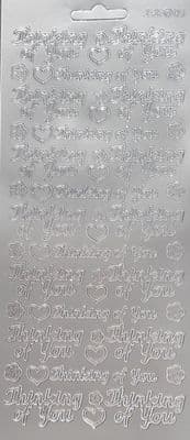 Thinking of You Silver Peel Off Stickers JeJe 09