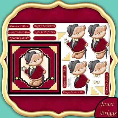 Time To Party Topper & Decoupage Printed Sheet 483dd
