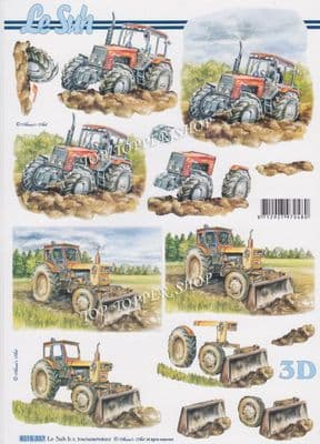 Tractors Decoupage Sheet  Requires Cutting Le Suh  8215.337