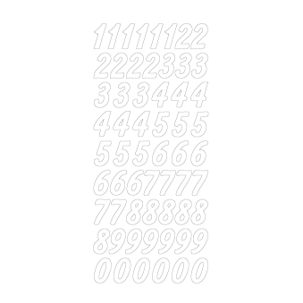Transparent Numbers Double Sided Sticky Peel Off Stickers - Add Glitter JeJe 1.2440DS