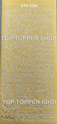 Valentine Mix Gold Peel Off Stickers Doodey DD2135