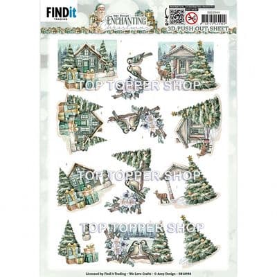 Village - Enchanting Christmas  Die Cut Decoupage Sheet Amy Design Push Out SB10944