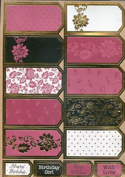 VINTAGE TAGS RUBY KANBAN DIE CUT TOPPERS PCT9113