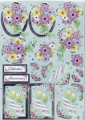 Wedded Bliss Anita's Foiled Die Cut Decoupage Sheet 169917