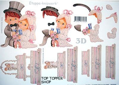 WEDDING CUTE BRIDE & GROOM LE SUH DECOUPAGE 416934