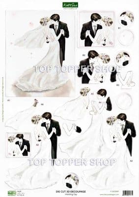 Wedding Day A4 Die Cut Decoupage Sheet - Katy Sue Designs