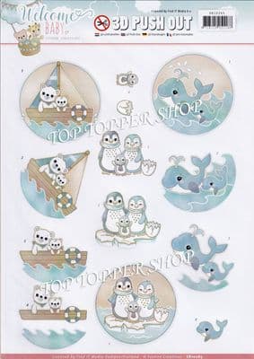 Welcome Baby Die Cut Decoupage Sheet Yvonne Creations Push Out SB10265