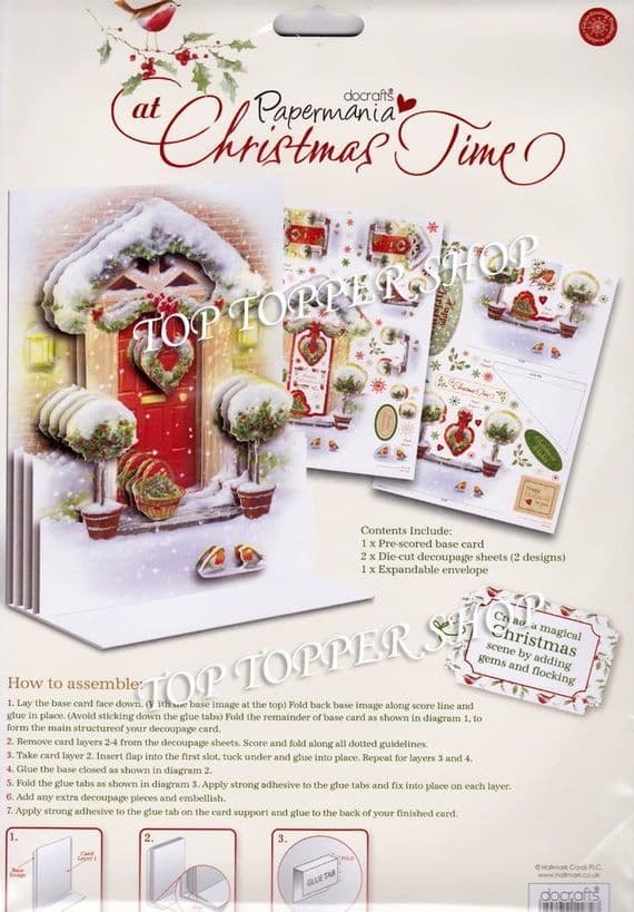 Welcome Home At Christmas Time  Papermania Luxury A5  3d Card Kit