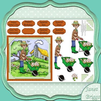 Whimsy Gardener Decoupage Printed Sheet 493km