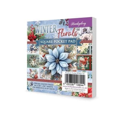 Winter Florals  Hunkydory  Square Pocket Pad 64 Sheets
