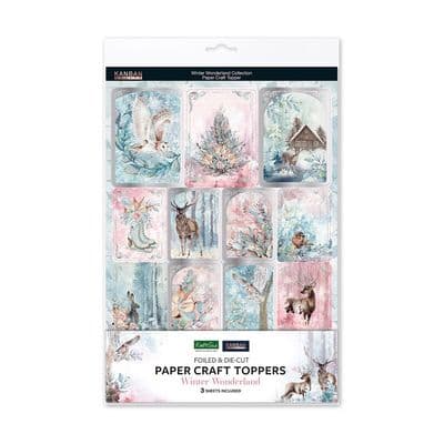 Winter Wonderland - Kanban Crafts Foiled Paper Craft Toppers 3 different  sheets