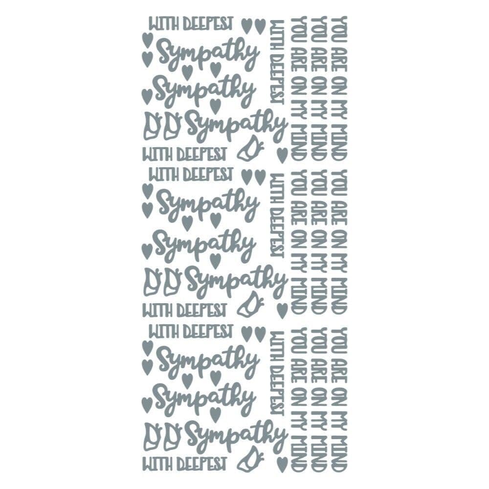 With Deepest Sympathy Silver Peel Off Stickers 576901