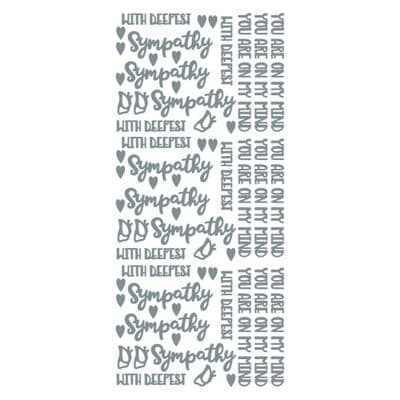With Deepest Sympathy Silver Peel Off Stickers 576901