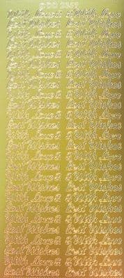 With Love & Best Wishes Gold Peel Off Stickers Doodey 2359
