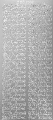 With Love & Best Wishes Silver Peel Off Stickers Doodey 2359
