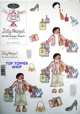 WOMEN - SHOPPING LADY asian skin PAPER NATION A4 SBS DECOUPAGE SHEET