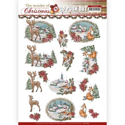 Wonderful Village  Die Cut Decoupage Sheet The Wonder of Christmas Yvonne Creations Push Out SB10689