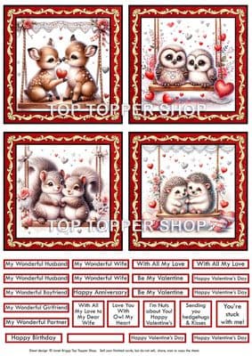 Woodland Couples Romantic Card Toppers  TTSTOP10
