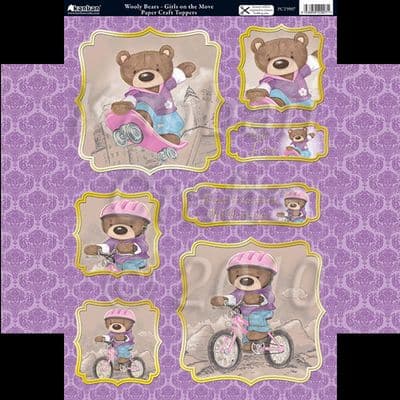 WOOLY BEARS - GIRLS ON THE MOVE KANBAN TOPPERS KIT 9907