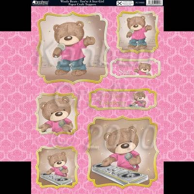 WOOLY BEARS - YOU'RE A STAR GIRL KANBAN TOPPERS KIT 9905